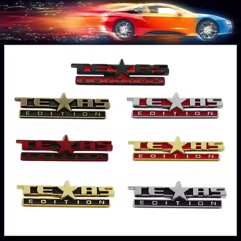 2pcs Premium Texas Edition car Engine Fender trunk Tail Decal Emblem Badge Sticker for American US S