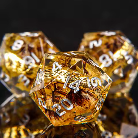 Ring With Flower Resin D20 Dice Ring - One Ring to Rule Them DnD Lord of Dice Polyhedral Set the Rin