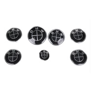 7PCS/set for BMW front rear logo Bonnet hood emblem hub caps Steering wheel sticker Hub covers Alpin