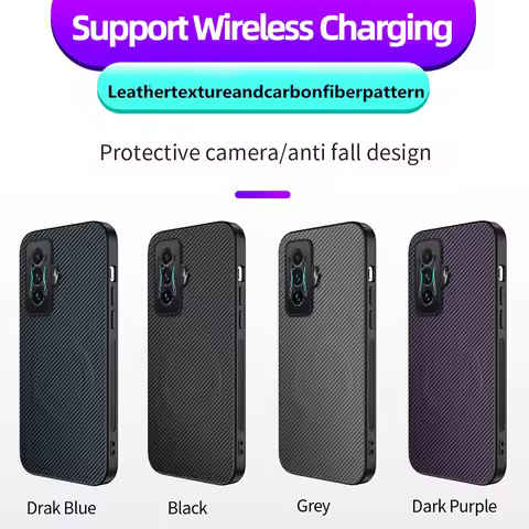 For Poco F4 GT Premium Carbon Fiber Magnetic Case For Xiaomi Poco F4 GT TPU Soft Wireless Chage Phon