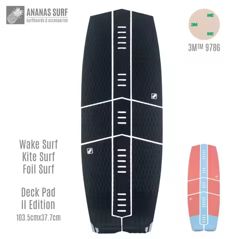 Ananas-Surf Wakesurf Skimboard Foilboard, Deck Carpets, Pads Set, EVA Nonslip Traction, Front Tail G