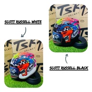 TSR RAM 4 HELMET G818 SCOTT RUSSELL BLACK/ WHITE (FREE STICKERS 3PCS)