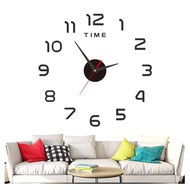 Yazo Home Decoration Fashion 3D DIY Large Wall Clock/DIY Acrylic Wall Mirror Clock/3D Wall Sticker Mirror Clock