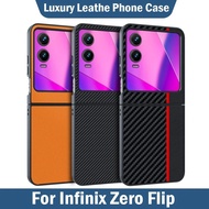 Shockproof Funda for Infinix Zero Flip Case Luxury Fiber PU-Leather Protection Phone Cover for Infin