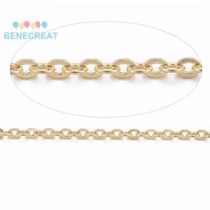 1roll Ion Plating(IP) 304 Stainless Steel Cable Chains Soldered with Spool Flat Oval Golden 1.5x1.2x