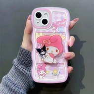 Melody Casing For Huawei Y9 Prime 2019 Y9S Nova 5T 3i Y90 4E P20 P30 Pro Honor 20 9X Pro P30 Lite Mate 30 20 Pro Nova5T Mate30 P30Pro Silicon Cartoon Kuromi Case With Phone Holder