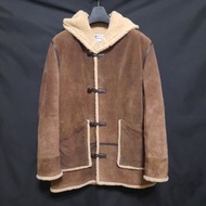 日本品牌 TAKEO KIKUCHI 高檔麂皮反毛強韌牛皮鋪毛保暖連帽短大衣皮衣