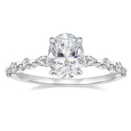 EAMTI 3 CT 925 Sterling Silver Ring Oval Cut Cubic Zirconia Engagement Solitaire Halo Promise Ring f