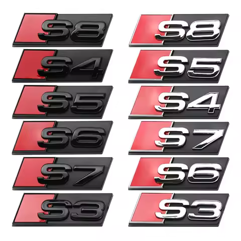 3D S3 S4 S5 S6 S7 S8 Badge Car Front Grille Emblem Auto Accessories for Audi A1 A2 A3 A4 A5 A6 A7 A8