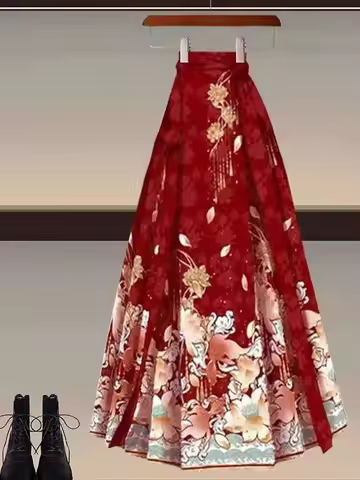 Red Chinese Style Half Skirt Women's Summer New Version Improved Marriage Proposal Wine Serving Cost