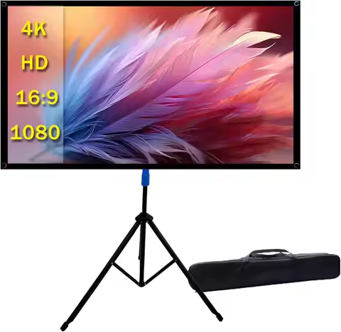 100 inch Outdoor Projector Screen with Stand, 4K HD 1.5-Gain, Wrinkle-Resistant, 160° Viewing Angle