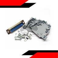 DB25 RS232 Parallel Male Connector 25-Pin D-Sub Solder Type DB25 Male Solder Cup Connector with Meta