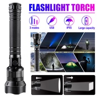 YIBIKEHO ไฟฉาย90000-ไฟแอลอีดีสว่างมาก XHP70.2พร้อม1000FTไฟกันน้ำ IPX55โหมดและจอแสดงผลพลังงานชาร์จได้