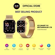 Ice-Watch ICE smart 3.0 rectangular 1.78 - Gold Milanese | Bluetooth | GPS | Fitness Tracker | Smart