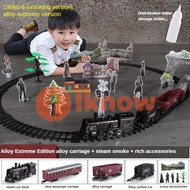 I know Train Set for Kids Train Toys for Boys with Light & Sounds Include Locomotive Engine Cars and