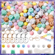 Silicone Beads 120pcs Silicone Beads for Keychain Making Silicone Beads Bulk Hexagon Rubber Beads fo