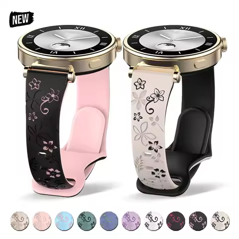 Engraved Silicone Strap For Huawei GT5 Pro 42mm GT5/GT4 41mm 46mm Fashion Replacement Watchband For 