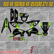 Rusi KR 150, KR 125, Euro GTX 150 decals stickers, laminated