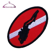 [deevoka] Ellipse diver Flag Patch Patches Backpack Badge Scuba Diving Dive  Embroidered