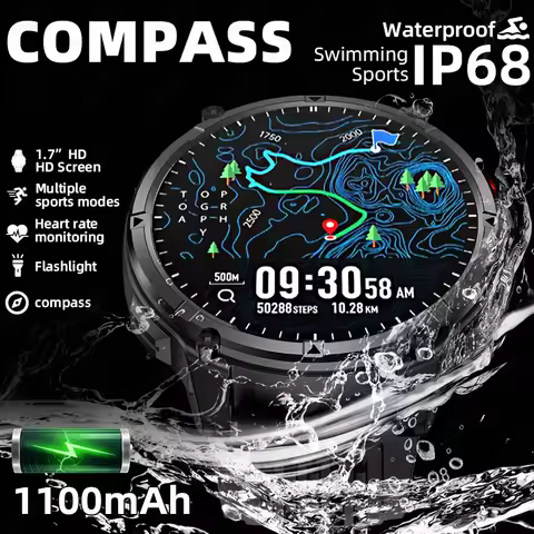 LIGE 2026 New 1100mAh Ultra Big Battery Smart Warch Men Bluetooth Call Outdoor GPS Tracker Waterproo