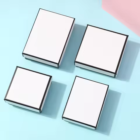 12pack White Black Cardboard Jewelry Box Earings Rings Necklace Storage Boxes 7x9x3cm Kraft Paper Tr