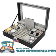 [ STARZ ] 8 Slot Watch Box with Jewelry PU Carbon Fiber Watch Storage Box / Watch Display Case Organ