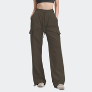 ELGINI ELGINI E16312 Women's Loose-Fit Casual Pants Mid-Rise Drawcord Waist Cargo Pockets S-XXL