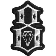 REBEL8 LOGO Embroidered Patch/7*4.5cm Black And White Embroidery Background High Quality No.P7Aa52-0