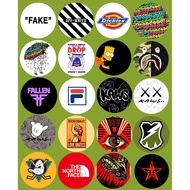 Brand Button Badge Size 44mm/4.4cm l Glossy Finishing Part E DropDead Obey The North Face Kaws Fila