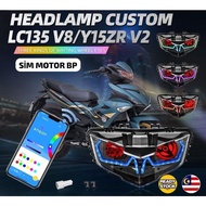 LCV8 Y15V2 HEAD LAMP CUSTOM PNP Y15ZR V2 / V2 CONVERT / LC135 V8 / YAMAHA Y15ZR , YAMAHA LC135 V8 / 