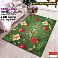 Karpet Lantai Premium Estetik Aesthetic Motif Natal Merry Christmas Santa Claus Clause | Alas Lantai