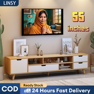 LINSY Wooden TV Cabinet/TV Media Storage Cabinet /Rak TV/Kabinet TV/Almari TV/ Console Kabinet TV(3F