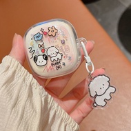 Cute Rabbit Ear Headphone Case Suitable for Baseus BD1 Dog Pendant Transparent Soft Case Baseus BD1 