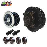 ดุมล้อ เดิม สีดำ หน้าดิส หลังดิส KR150 4 รู แถม ลูกปีนล้อ บูชล้อ ID SHOP