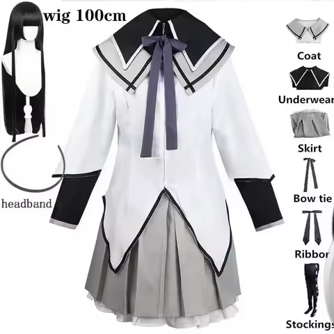 Anime Akemi Homura Cosplay Costume Fighting Uniform Stockings Akemi Homura Outfits Halloween Party C