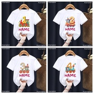 Train Birthday Number1.2.3.4.5.6.7.T Shirt Boy/Girl Happy Birthday T Shirt Kids White T Shirt Custom