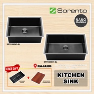 SORENTO NANOMAGMA 304 Stainless Steel Kitchen Sink SRTKS6547-BL / SRTKS6647-BL / Sink Single Bowl / 
