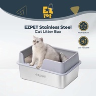 EZPET🐱【Stainless Steel Cat Litter Box】Open Cat Litter Box Cat Toilet Cat Litter Tray Tandas Kucing B