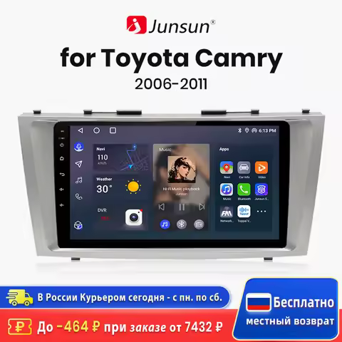 Junsun AI Wireless CarPlay Android Auto Car Radio For Toyota Camry 40 50 2006 2007 2008-2011 4G GPS 