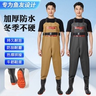Fishing Waders Pants Clothes Water Pants Thickened Half-body Waterproof Waders Leather Fork Raincoat