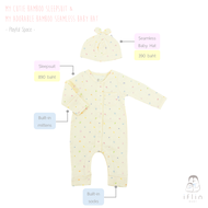 Iflin Baby - ชุดนอน ขายาวแขนยาว มีถุงมือถุงเท้าในตัว - Sleepsuit (with built-in mittens & socks) - ม