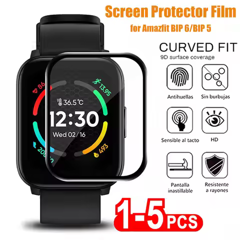 1-5PCS Screen Protector Film for Amazfit BIP 6/BIP 5 Film 3D Curved Anti-Scratch not glass Film for 