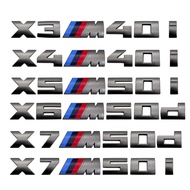7.3cm M Sticker Modified Digital Displacement Standard ABS Rear Logo For BMW X3M40D 40I X4M40D X5M50