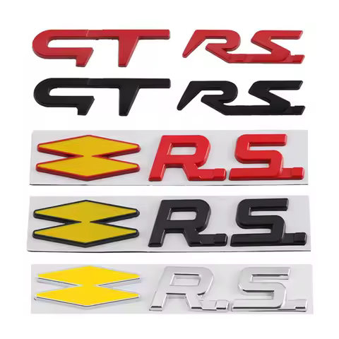 Car 3D Metal RS GT Logo Badge Emblem Decals Sticker For Renault Duster Captur Clio Logan Megane 1 2 
