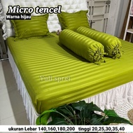 HIJAU KATUN Green Micro Dacron Frame Pillow, The Corner Of The Bed Sheet Already Has An ANTI-Slide Rubber And A Bolster Cover Strap From The Fabric, QUEEN KING SIZE And JUMBO KING SIZE Cotton