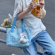 【清爽夏日冰藍🧊Cocah的價錢買香奈兒😚】Chanel藍色冰格托特包｜帆布包｜手提包
