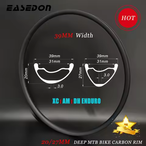 DH XC AM 29ER MTB 39mm Wide 20 Or 27mm Deep Mountain Bike Enduro Downhill Boost Carbon Rim Tubeless