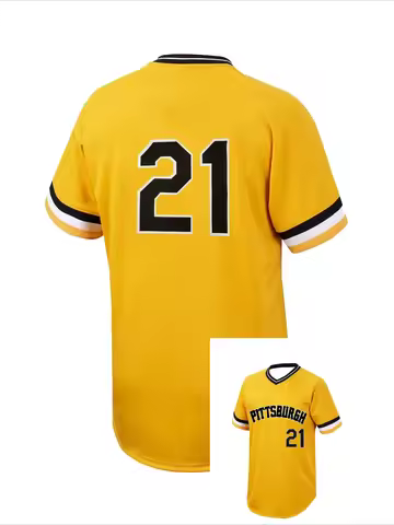 Fashion Baseball Jersey Breathable Baseball Shirt Quick Dry Baseball Uniform Short Sleeve NO. 21 V-N