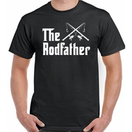 New Cotton T-Shirt Man Fishing The Rodfather Bar Fatherdy Reel Sportswear 100% Cotton