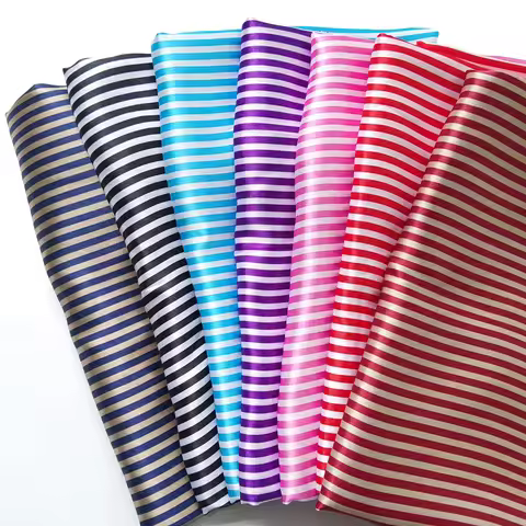 Satin Fabric 58" Wide | 2Meters | 5Meters | Striped Material Lining Craft Silky Satin Wholesale